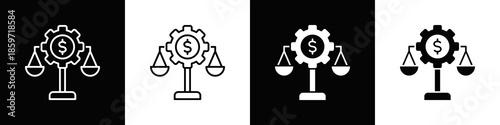 Business Ethics Icon With Variatif Black White Minimal Style
