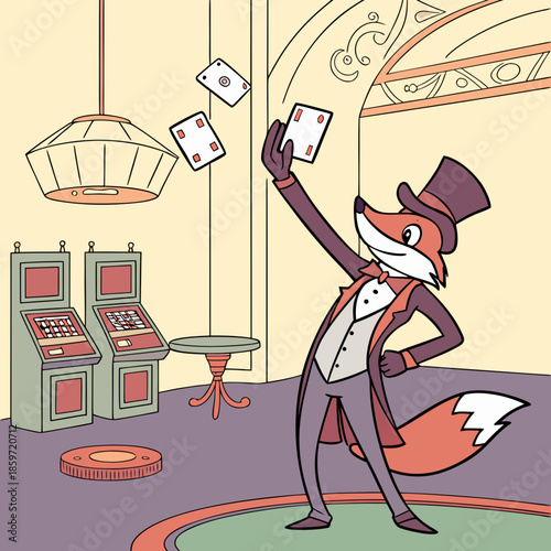 Gambler Fox Card Dealer 1