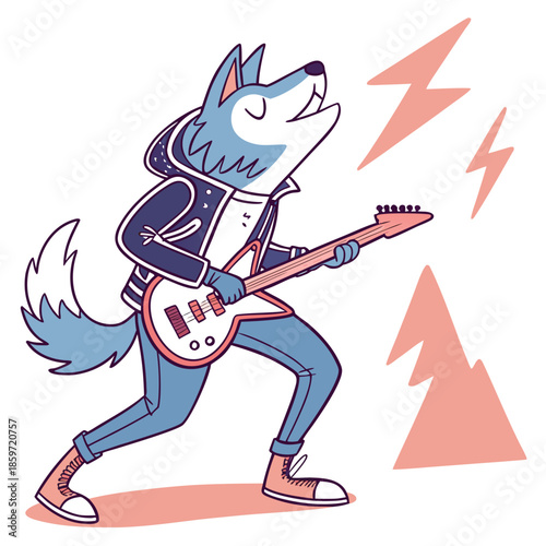 Rock Star Wolf Guitarist