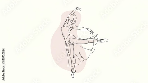 Elegant ballet dancers illustrated in a graceful lineart sketch.