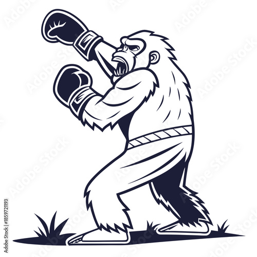 Boxer Gorilla Knockout Pose