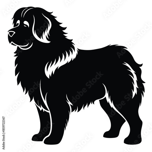 newfoundland line art silhouette vector illustration