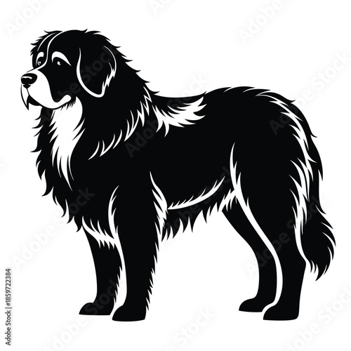 newfoundland line art silhouette vector illustration