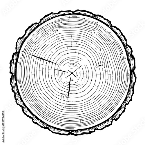 Tree cross section with growth rings