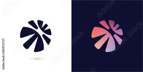 circle arrow logo circular icon, abstract people group community movement symbol, women children parent teen global social networking sign
