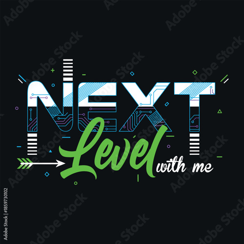 Next level typography design with arrow and glitch effect