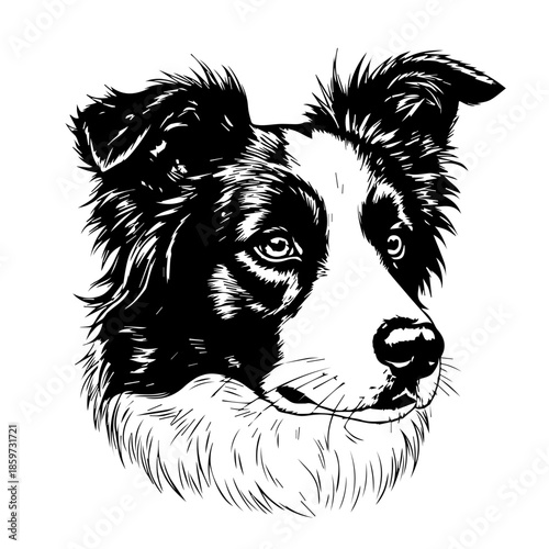Black and white dog portrait