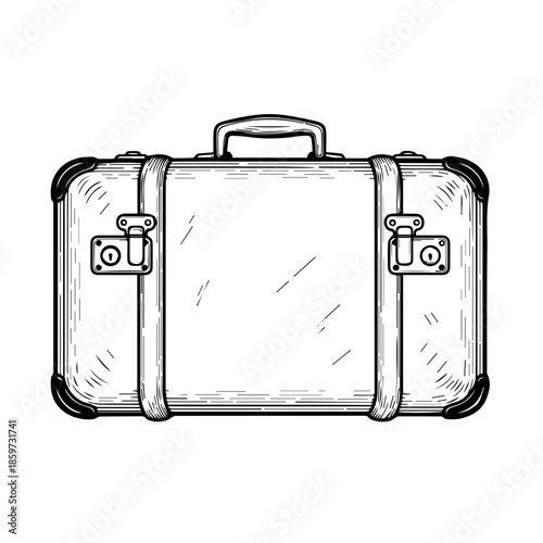 Classic suitcase with metal buckles