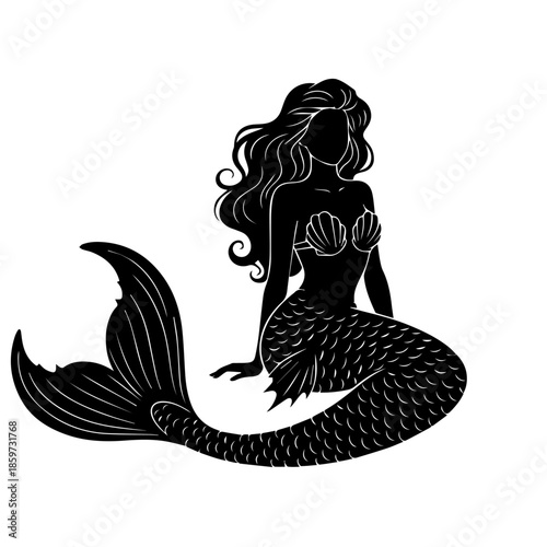Silhouette of a mermaid