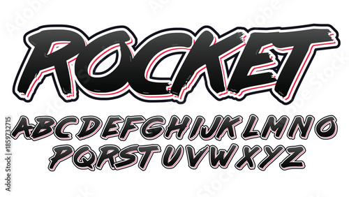 black bold brush graffiti style cartoon typography