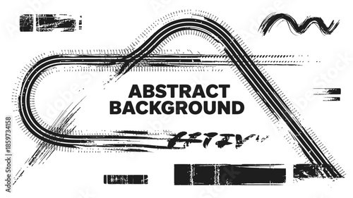 Modern abstract background with dynamic black lines and shapes