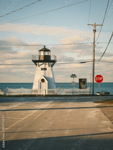 Olcott Lighthouse on Lake Ontario in Olcott, New York