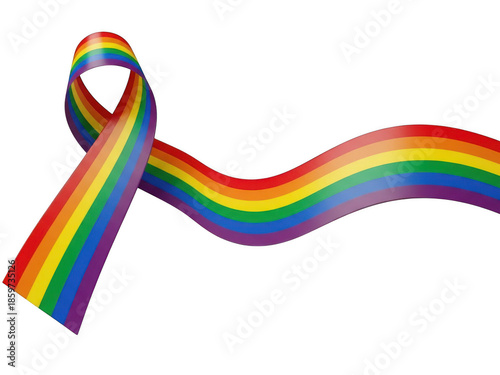 Rainbow ribbon isolated on transparent background