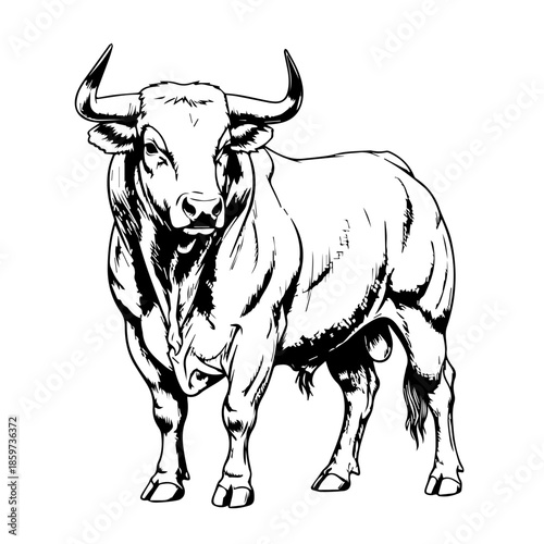 Standing bull sketch