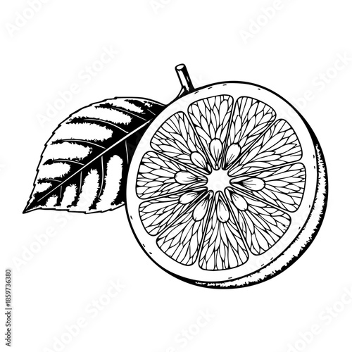 Cross section of citrus fruit