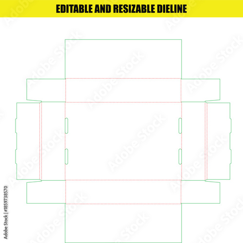 Editable and Resizable Cardboard Box Packaging Die Line Template