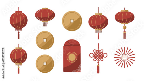 Festive array of Chinese New Year symbols.