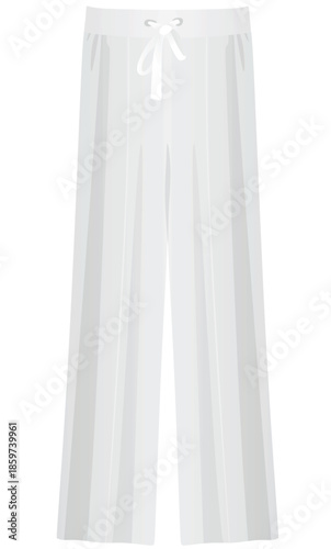 White wide pants. vector illustration