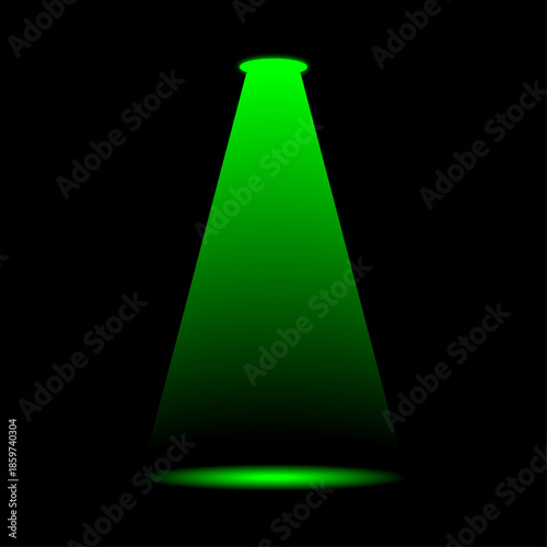 Green Spotlight Effect on Black Background