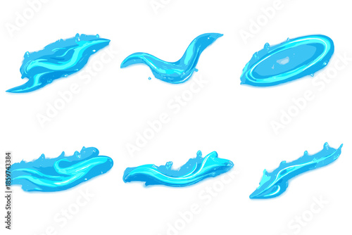 Meditative Motion Icons. Solid style icons of meditative motion: flowing drift, veil curve, luminous band, air trace, water line,