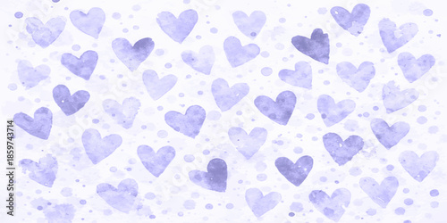 Abstract seamless floral pattern with blue flowers and pink hearts, perfect for a romantic Valentine's Day wallpaper design or wedding texture illustration