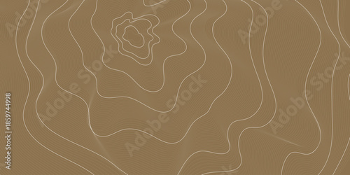 An abstract image with smooth, wavy contour lines in light beige or cream colors on a uniform warm brown (cocoa or mocha) background, topographic patterns resembling contour maps of elevations
