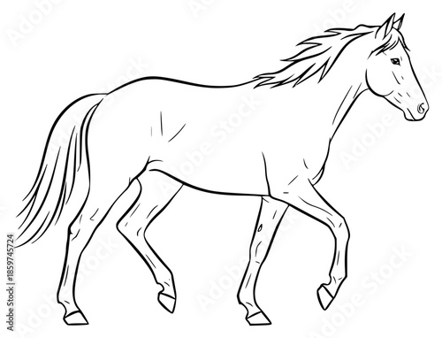 how to draw a horse with a pencil in black and white image step by step, black, horse, image, pencil, sketch, step, walk, against transparent background