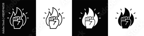 Motivation Icon White And Black Background Style