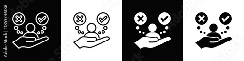 Decision Making Icon White And Black Background Style