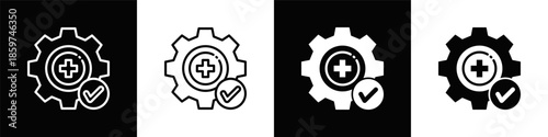 Health Optimization Icon White And Black Background Style