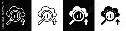 Forecast Icon Set White Black Background Style