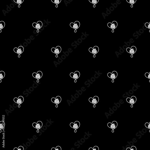 We will miss you heart icon seamless pattern isolated on black background