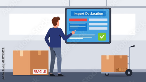 Seamless import declaration process using digital customs forms for efficient global trade and