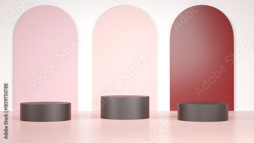 Pink and Red Arch Podium Background for Luxury Product Display