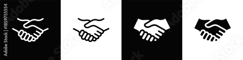 Handshake Dual Monochrome Icon Set