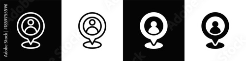 Location Dual Monochrome Icon Set