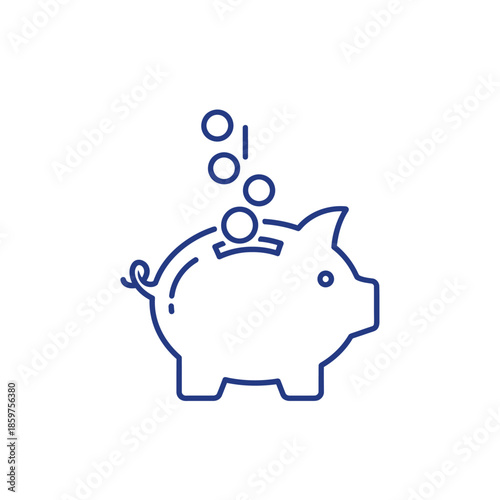 Creative Illustration of a Piggy Bank and Coins for Financial Saving Concept