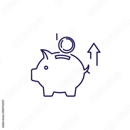 Financial Growth Concept with Piggy Bank and Upward Arrow for Investments