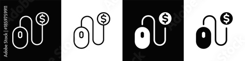 Pay Per Click Icon With Black And White Background