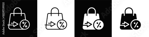 Discount Icon With Black And White Background