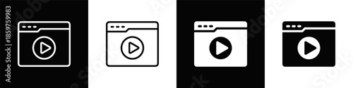 Video Icon With Black And White Background