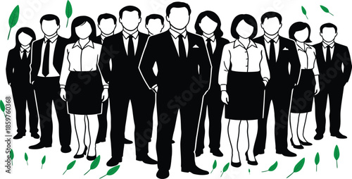 Business people team corporate group illustration