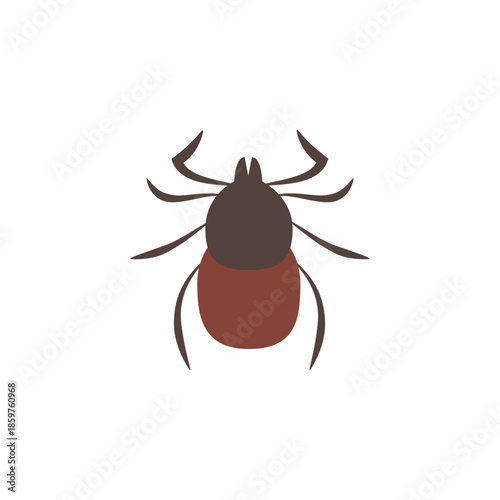 Dangerous Tick Vector Icon - Encephalitis Parasite Silhouette Isolated