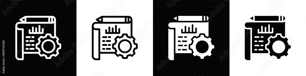 Fototapeta premium Prototype Icon With Black And White Background