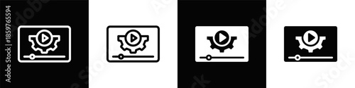 Video Editing Icon With Black And White Background