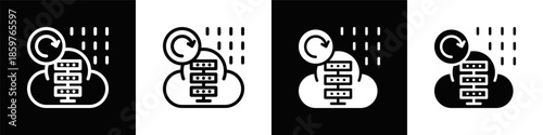 Server Icon With Black And White Background