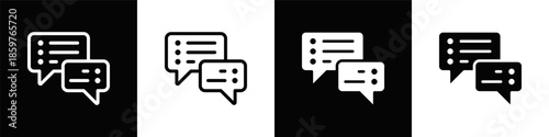 Conversation Icon With Black And White Background