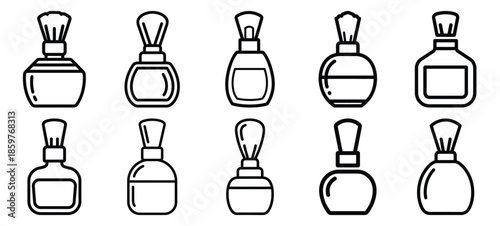 Skincare clean beauty editable stroke outline icons set isolated on white background flat vector illustration.