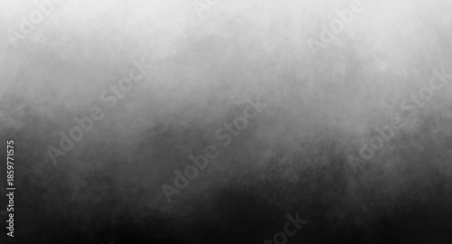Gray abstract gradient painting background design Black and white fog or smoke cloud pattern texture overlay Blurry grayscale colors Grunge art backdrop with deep black bottom edge and soft light top