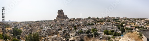A panoramic view of Ortahisar and Ortahisar Castle, Turkiye
